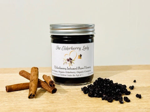 Elderberry Infused Honey with Cinnamon 12oz (340g)